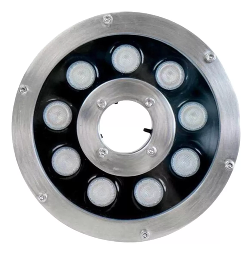 Farol retorno de piso para fuente de agua - efecto burbujeador iluminado LED RGB 9 W